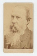 Antique CDV Circa 1870s Older Man With Long Grey Beard in Suit New Brunswick, NJ - £9.73 GBP