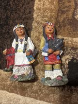 K Collections Vintage Set of 2 Native American Indian Children, Boy And ... - $12.86