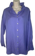 NWT Soft Surroundings Women’s XL Purple Long Sleeve Shirt Button Up Collar - £18.99 GBP