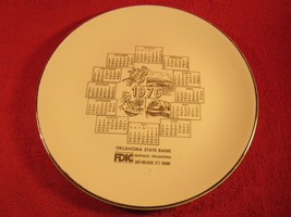 10&quot; Porcelain Collector Plate OKLAHOMA STATE BANK 1976 Calendar - £5.64 GBP