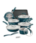 Rachael Ray 13-Piece Create Delicious Cookware Set Teal Blue Shimmer ski... - £133.90 GBP