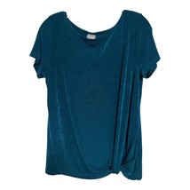 Chico’s Travelers Women’s M Teal Short-Sleeve Top – Draped Front Knot - $462.20 MXN