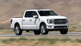 2025 Ford F-150 white on the road | 24x36 inch POSTER | - $25.23