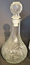 Vintage Glass Liquor Carafe Decanter with Glass and Plastic Stopper - £15.76 GBP