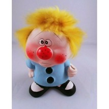 Vintage Porcelain Lugenes Enesco Gift Card Fuzzy Hair Boy 4.5" Figurine Rare - $16.48