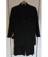 Womens 14/L Donna Karan NY Essential Black Wool Jacket &amp; Pants Suit Pant... - $705.20 MXN