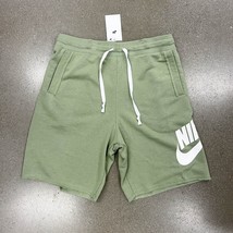 Nike Sportswear Alumni Men&#39;s Shorts Loose Fit AR2375-386 Oil Green White Size M - £31.83 GBP