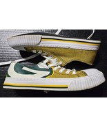 FOCO Green Bay Packers NFL Gold Glitter White Green Lace Up Sneakers Wom... - $26.13