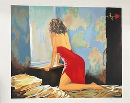 Alexander Borewko Lady In Red Hand Signed Limited Serigraph Erotic Sensual Art - £81.50 GBP