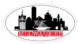 Milwaukee Wisconsin Oval Bumper Sticker or Helmet Sticker D5534 - £1.09 GBP+
