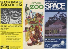 5 San Diego CA Brochures 1970&#39;s Space Center Scripps Aquarium Animal Park Zoo - £14.79 GBP