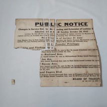 Vintage 1945 City of New York Dept of Transportation Public Notice Poster #05 - £147.09 GBP