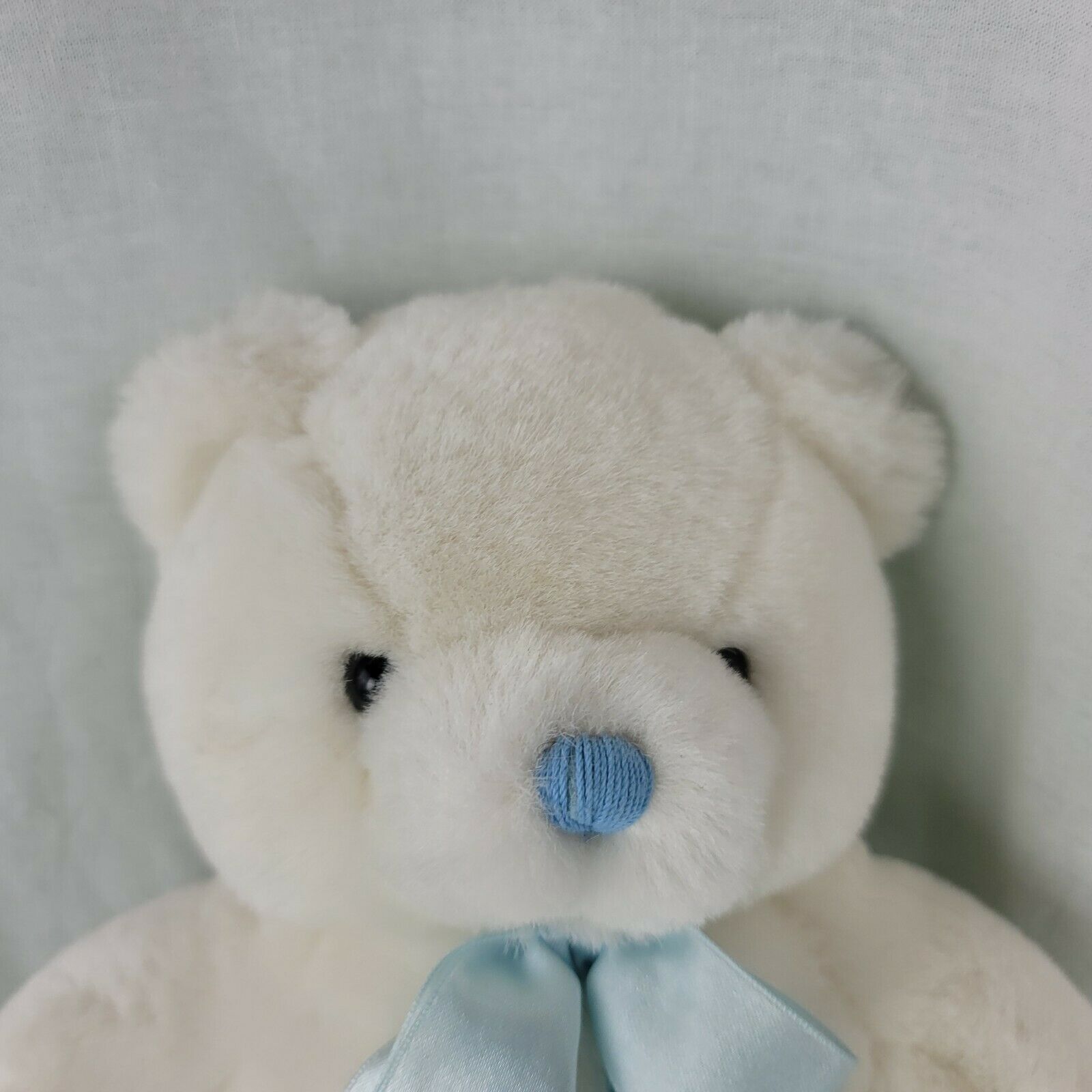 Small Fry Designs Stuffed Plush White Teddy Bear Musical Wind Up Blue Heart  Item image 3