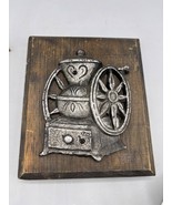Vintage Metal Coffee Grinder Wall Decor Wood Plaque Rustic Farmhouse - $324.69 MXN