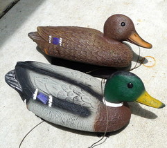 Flambeau Mallard Hen Ducks Decoys Vintage Male Female Plastic NO weights LOT - £13.36 GBP