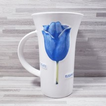 Mulberry Home Collection Blue Tulip 16 oz. Ceramic &amp; Porcelain Coffee Mu... - £12.70 GBP