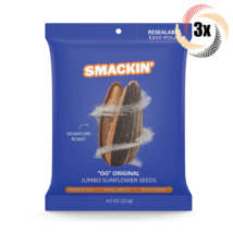 3x Bags Smackin&#39; &quot;OG&quot; Original Flavor Jumbo Sunflower Seeds | 4oz | Small Batch - £15.36 GBP