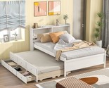 Full Platform Bed With Trundle And Drawers, Wooden Bedframe With Storage... - $776.99