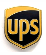 VTG UPS United Parcel Service Shield Logo Brown Yellow Employee Lapel Pin - €11,93 EUR