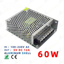 DC 5V 60W Switch Power Supply 100-240V LED Driver Transformer Converter ... - $19.79