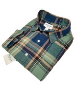 Arizona Men&#39;s Flannel Plaid L/S Shirt Classic-Fit Forest Size Large - £23.66 GBP