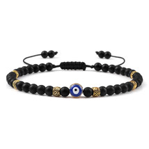 New 4MM Minimalist Natural Tiger Eye Lava Stone Beaded Bracelet Healing Couple B - £8.67 GBP