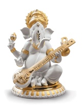 Lladro 01009276 Veena Ganesha Figurine New - $1,532.00