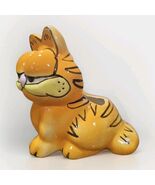 Vintage Garfield Cat Orange Ceramic Planter Hand Painted 6.5 Inches Tall - $34.85 CAD