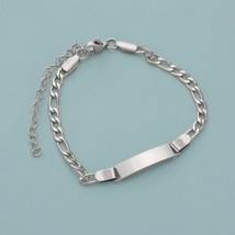 10Pcs/Lot Mirror Polished Stainless Steel Strip Charms Bracelets For DIY Custom  - £57.30 GBP