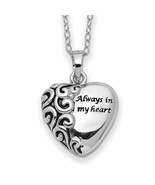 Sentimental Expressions Sterling Silver Antiqued Heart Remembrance Ash H... - €185,33 EUR