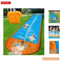 22ft Double Lane Water Slide with Sprinkler &amp; Bodyboards for Kids' Summe... - $83.11