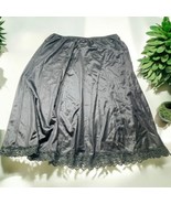 Vtg Velrose Black Silky Nylon Lace Trimmed Slip Skirt Women’s 36/38 USA - $442.66 MXN