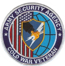 ARMY SECURITY AGENCY ASA  COLD WAR VETERAN  4&quot; EMBROIDERED MILITARY PATCH - $29.99