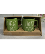 Rae Dunn Green Lucky Dad &amp; Lucky Mom Coffee Mug Set-NEW! - €19,32 EUR