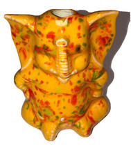 Elephant Sitting W/ Hands On Hips Small Yellow Elephant W/ Red Speckles - £3.81 GBP