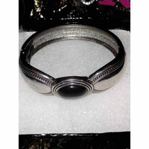 Beautiful silver vintage bracelet with black onyx Stone - $35.64