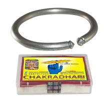 Chakradhari Pure Ranga Astrological Kada For Men Male Free Size(Silver)Free Ship - £47.36 GBP