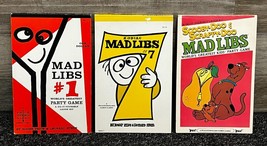 MAD LIBS Unused Lot of 3 Vintage Books #1, #7 &amp; Scooby-Doo &amp; Scrappy Doo - $12.59