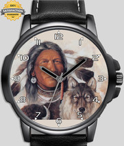 Red Indian Native Warrior Clan Beautiful Collectable Wrist Watch Uk Seller - £44.09 GBP