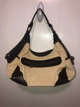 Gap Shoulder Bag Pebbled Leather &amp; Canvas - £9.46 GBP