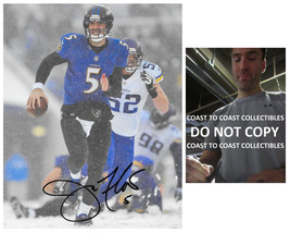Joe Flacco signed Baltimore Ravens football 8x10 photo Proof COA autographed.. - £87.04 GBP