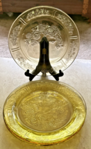 4 FEDERAL GLASS SHARON/CABBAGE ROSE AMBER PLATES 9-1/4” 1935-39 DEPRESSI... - $47.71 CAD