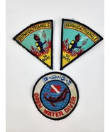 Bermuda Triangle Embroidered Patch Lot 2x 50 Dives Devil &amp; Open Water Diver - £23.32 GBP