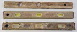 *K2) Vintage Mixed Lot of 3 Wooden Levels Stanley Johnson Masonry - $19.79