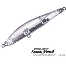 10PCS 8.5CM 14.5G Rattle Sinking Spook Pencil Unpainted Bait Blank Fishing Lure - £11.03 GBP