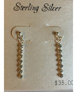 .925 Sterling Silver Dangle CZ Earrings  - £19.63 GBP