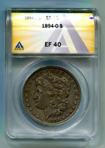 1894-O MORGAN SILVER DOLLAR ANACS XF 40 NICE ORIGINAL COIN BOBS COINS FA... - $175.00