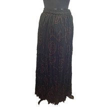 Chicos Size 0 Pleated Tiered Black and Brown Swirl Design Maxi Shirt - £20.15 GBP
