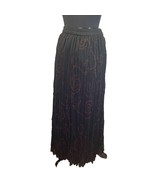 Chicos Size 0 Pleated Tiered Black and Brown Swirl Design Maxi Shirt - £20.16 GBP