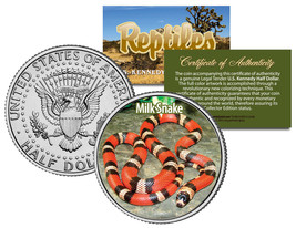 MILK SNAKE Collectible Reptiles JFK Kennedy Half Dollar Colorized U.S. C... - £6.73 GBP